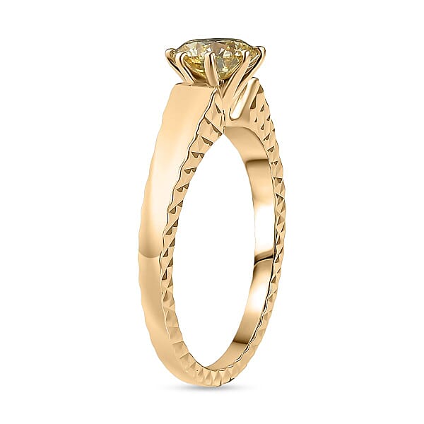 Shop Lc Luxuriant Lab Grown Yellow Diamond (VS) Solitaire Ring In 10K Yellow Gold 1.00 Ctw