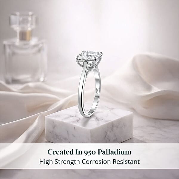 Shop Lc Luxuriant Princess Cut Lab Grown Diamond Solitaire Ring In 950 Palladium 3.00 Ctw