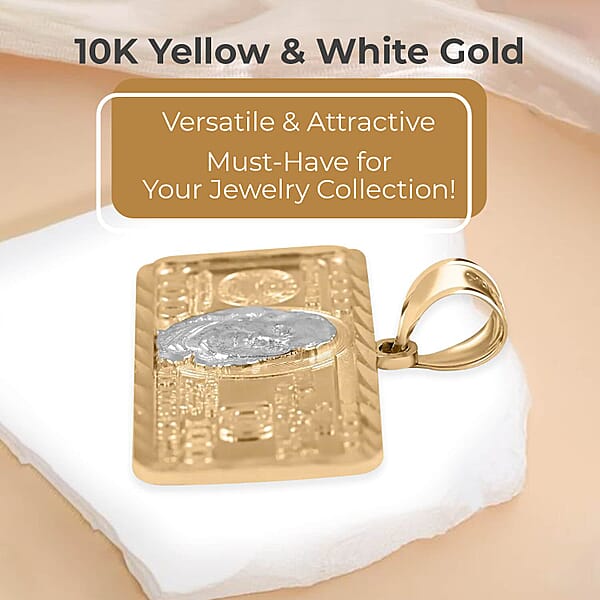 Shop Lc Made In America Dollar Pendant 100 Dollar Bill Pendant Dollar Pendant Gold 10K Yellow And White Gold Pendant Dual Tone Gold Pendant 3.40 Grams