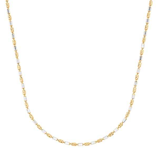 Shop Lc Made In Italy 14K YG Over And Sterling Silver Typhoon Fancy 2mm Chain Necklace 24 Inches 7.46 Grams