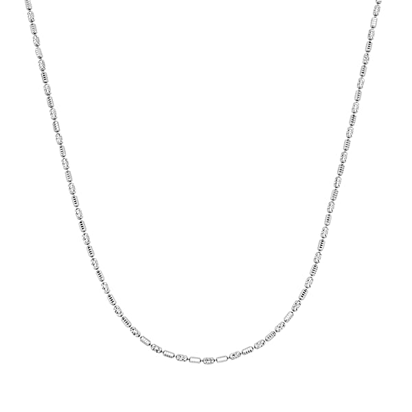 Shop Lc Made In Italy Rhodium Over Sterling Silver 2mm Typhoon Fancy Chain Necklace 18 Inches 5.21 Grams