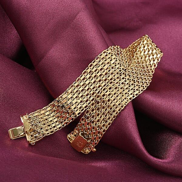 Shop Lc Maestro Gold Collection Italian 14K Yellow Gold 12.5mm Bismark Bracelet (7.50 In) 7.90 Grams