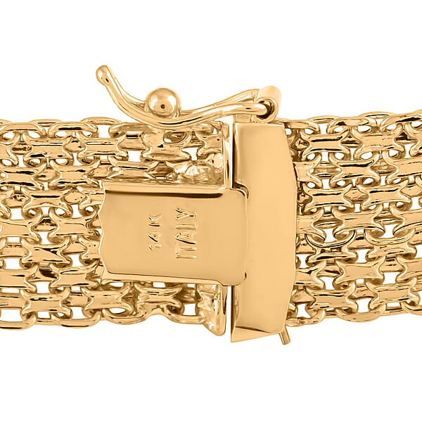 Shop Lc Maestro Gold Collection Italian 14K Yellow Gold 12.5mm Bismark Bracelet (7.50 In) 7.90 Grams