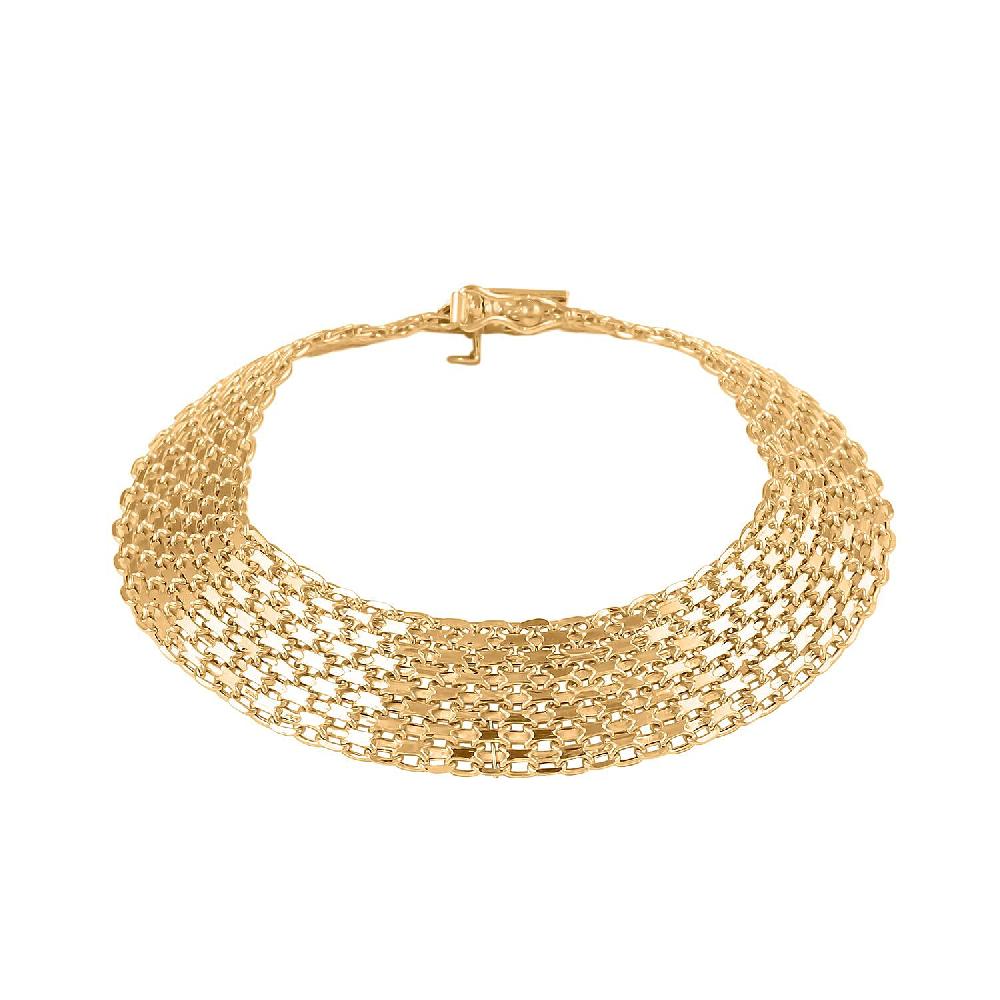 shop lc Maestro Gold Collection Italian 14K Yellow Gold 12.5mm Bismark Bracelet (7.50 In) 7.90 Grams