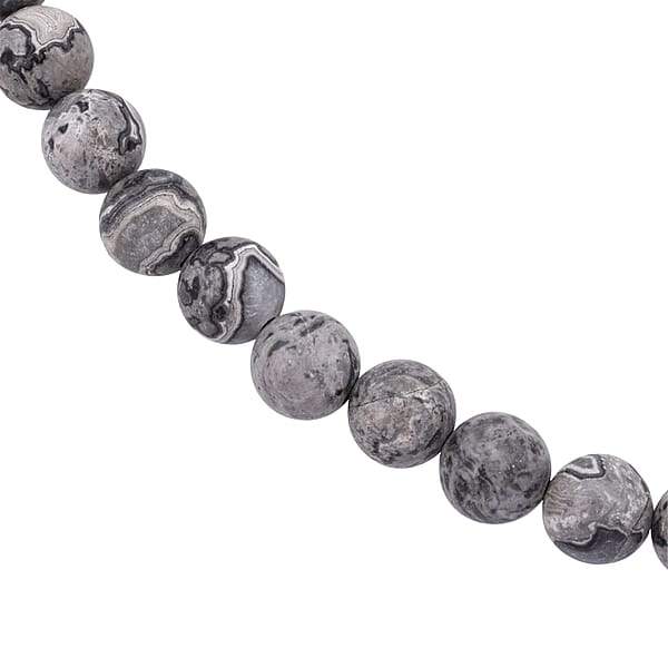 Shop Lc Map Jasper 340.00 Ctw Beaded Necklace In Sterling Silver 18 Inches