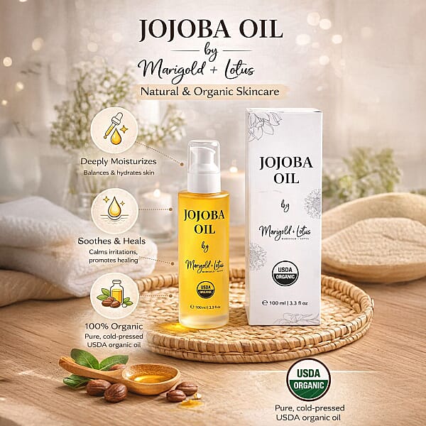 Shop Lc Marigold And Lotus - Cold Pressed 100% Natural Jojoba Oil - 3.3 Oz