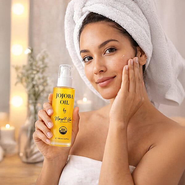 Shop Lc Marigold And Lotus - Cold Pressed 100% Natural Jojoba Oil - 3.3 Oz