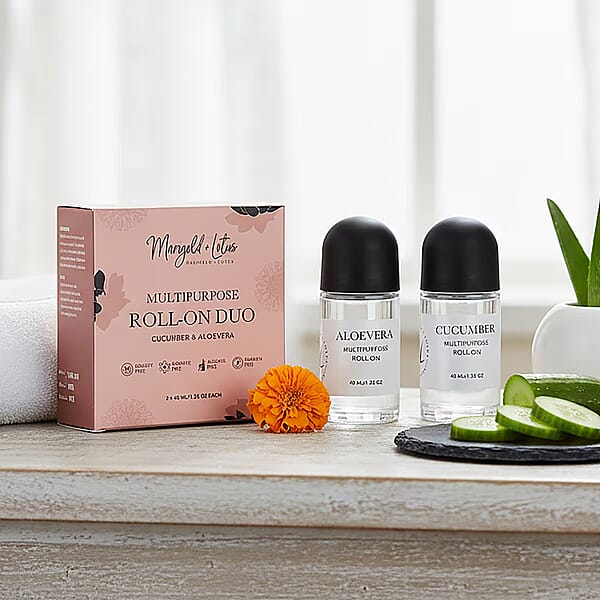 Shop Lc Marigold And Lotus Multipurpose Roll-On Duo - Cucumber And Aloevera (1.35oz)