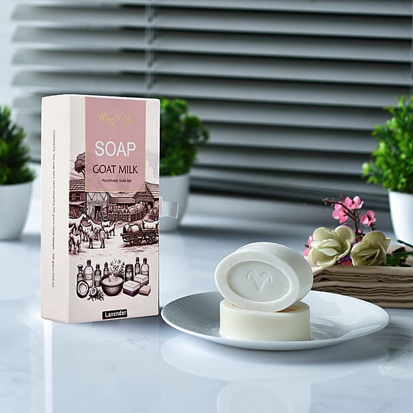 Shop Lc Marigold And Lotus Set Of 2 Goat Milk Soap - Lavender Fragrance