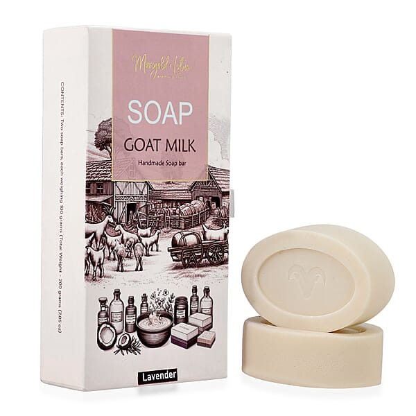 Shop Lc Marigold And Lotus Set Of 2 Goat Milk Soap - Lavender Fragrance