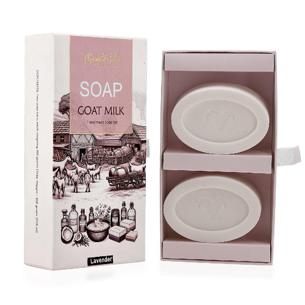 shop lc Marigold and Lotus Set of 2 Goat Milk Soap - Lavender fragrance