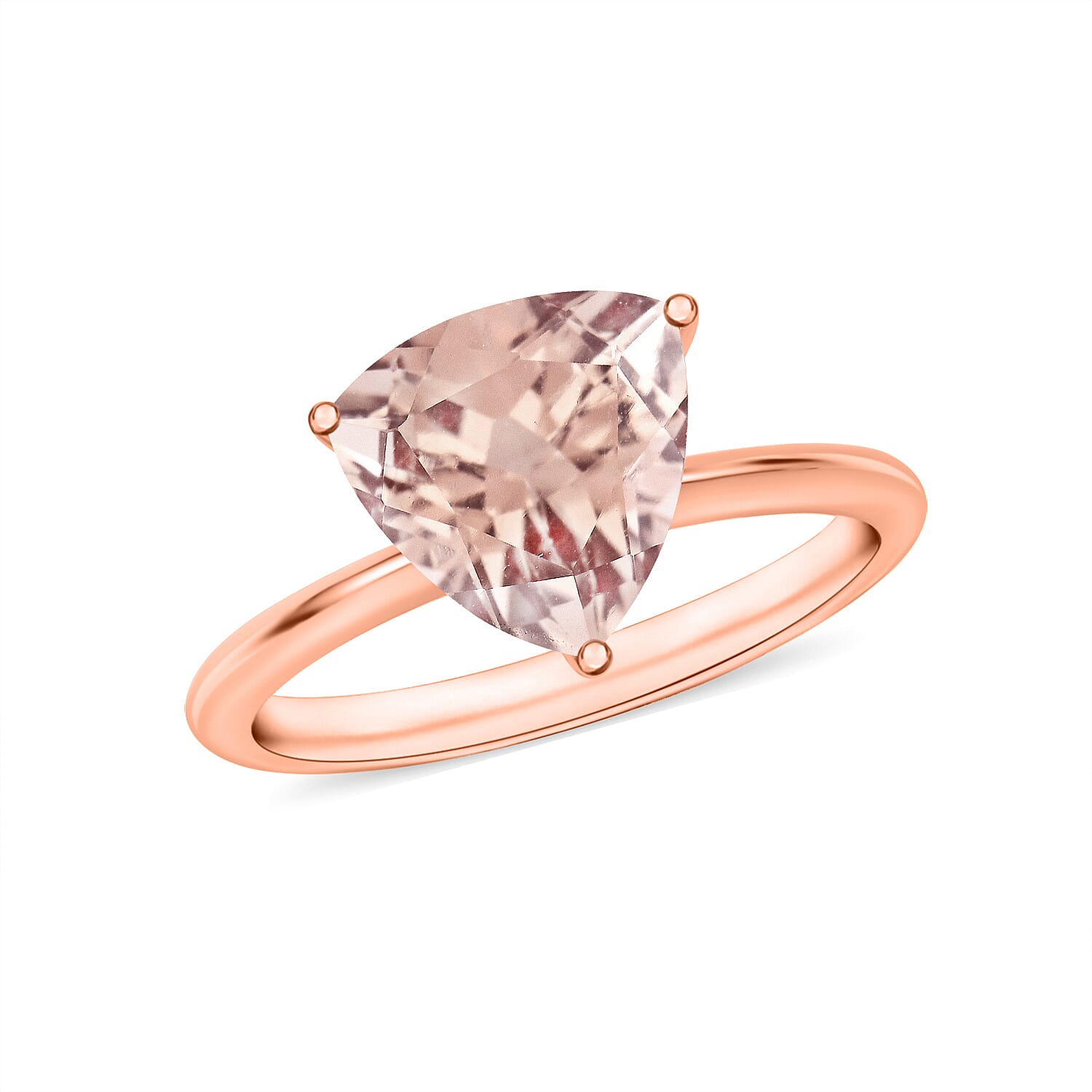 shop lc Marropino Morganite 1.30 ctw Solitaire Ring in Vermeil Rose Gold Over Sterling Silver (Del. in 10-12 Days)