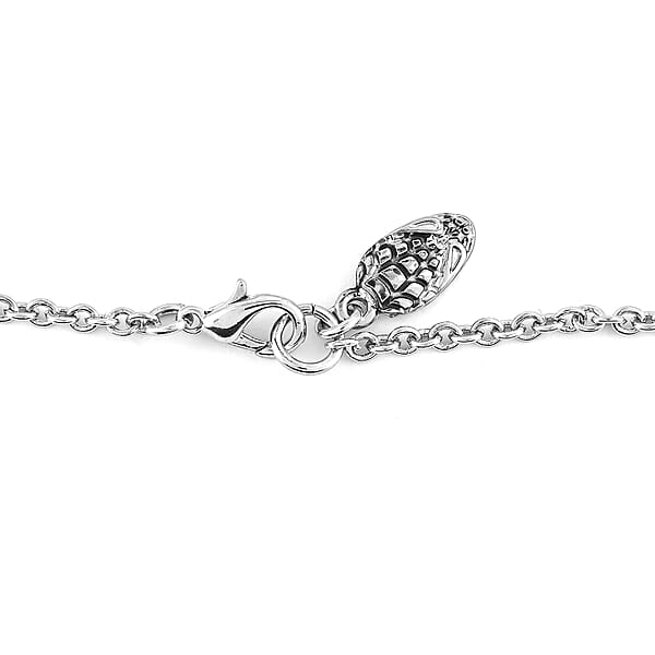 Shop Lc Marvel Simulated Diamond Spider Necklace In Silvertone 17.5 Inches