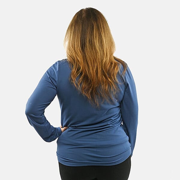 Shop Lc Max Studio Performance Blue Arizona Tie Front Top - M