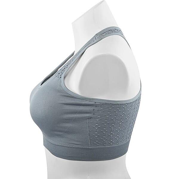Shop Lc Max Studio Performance Charcoal Camelia Sports Bra - M