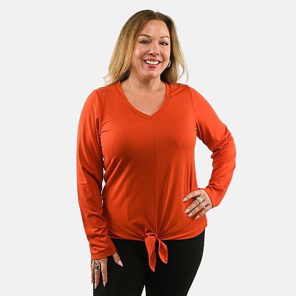 Shop Lc Max Studio Performance Red Arizona Tie Front Top - S