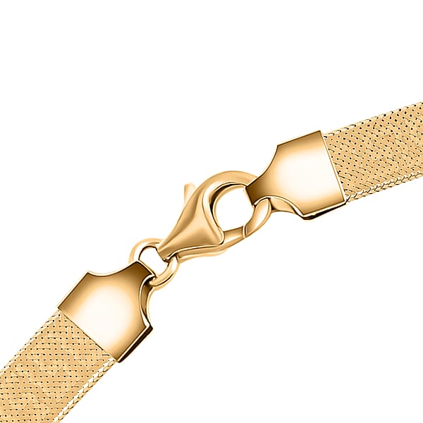 Shop Lc Mega Clearance Italian 10K Yellow Gold Greek Key 6mm Omega Mesh Necklace (18 Inches) (4 G)