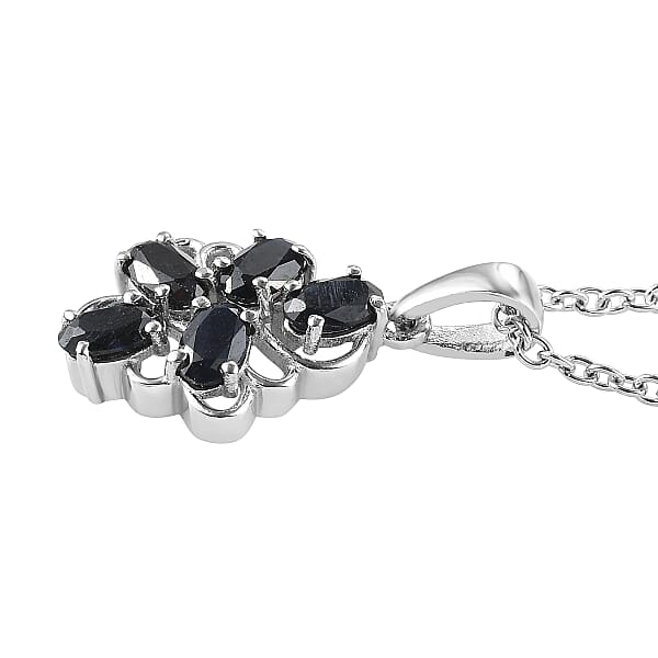 Shop Lc Midnight Sapphire 1.50 Ctw Pendant Necklace 20 Inches In Stainless Steel