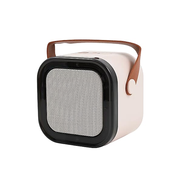 Shop Lc Mini Bluetooth Karaoke Speaker With Colorful LED Lights And 2pc Wireless Microphone - White
