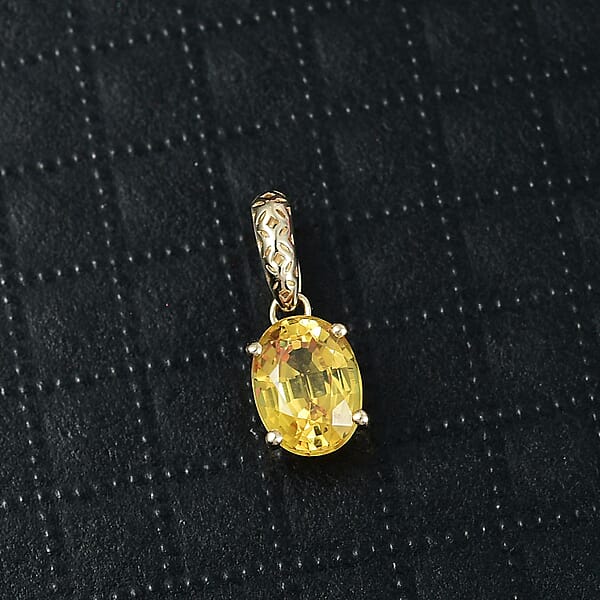 Shop Lc Mirage Collection AAA Madagascar Yellow Sapphire 1.50 Ctw Golden Grove Pendant Without Chain In 10K Yellow Gold