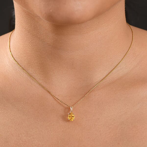 Shop Lc Mirage Collection AAA Madagascar Yellow Sapphire 1.50 Ctw Golden Grove Pendant Without Chain In 10K Yellow Gold