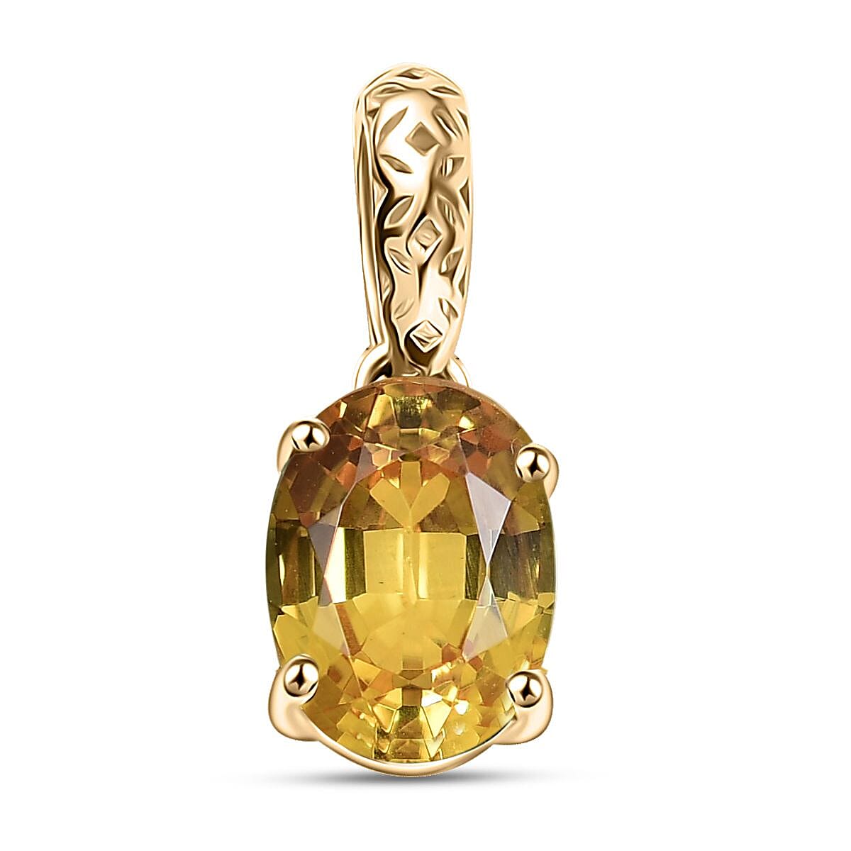 shop lc Mirage Collection AAA Madagascar Yellow Sapphire 1.50 ctw Golden Grove Pendant without Chain in 10K Yellow Gold
