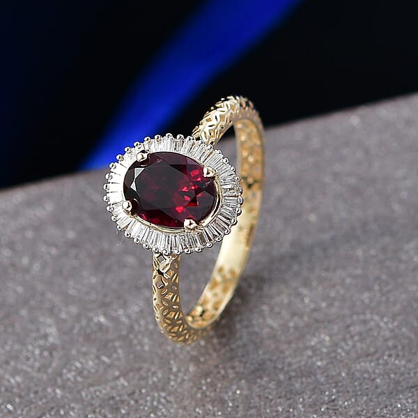 Shop Lc Mirage Collection Premium Anthill Garnet And Diamond I2 2.00 Ctw Ring In 10K Yellow Gold (Del. In 5-7 Days)