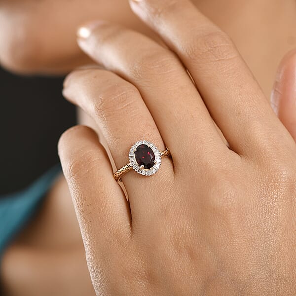 Shop Lc Mirage Collection Premium Anthill Garnet And Diamond I2 2.00 Ctw Ring In 10K Yellow Gold (Del. In 5-7 Days)
