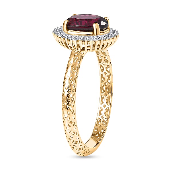 Shop Lc Mirage Collection Premium Anthill Garnet And Diamond I2 2.00 Ctw Ring In 10K Yellow Gold (Del. In 5-7 Days)