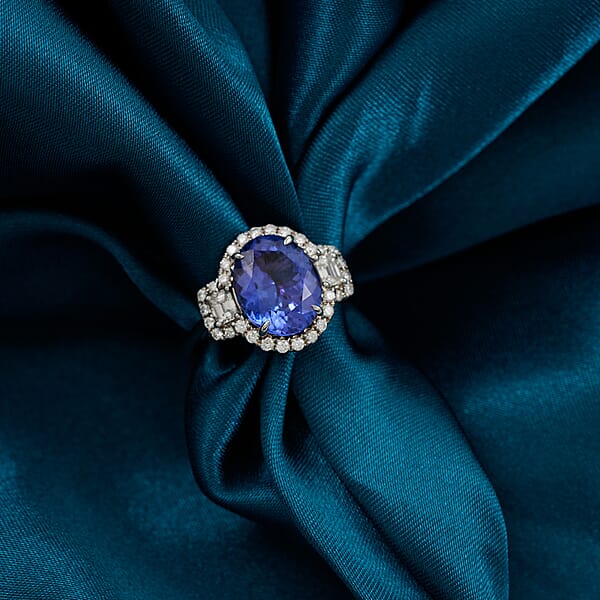 Shop Lc Modani AAA Tanzanite And VS2 Diamond 4.40 Ctw Ring In 14K White Gold