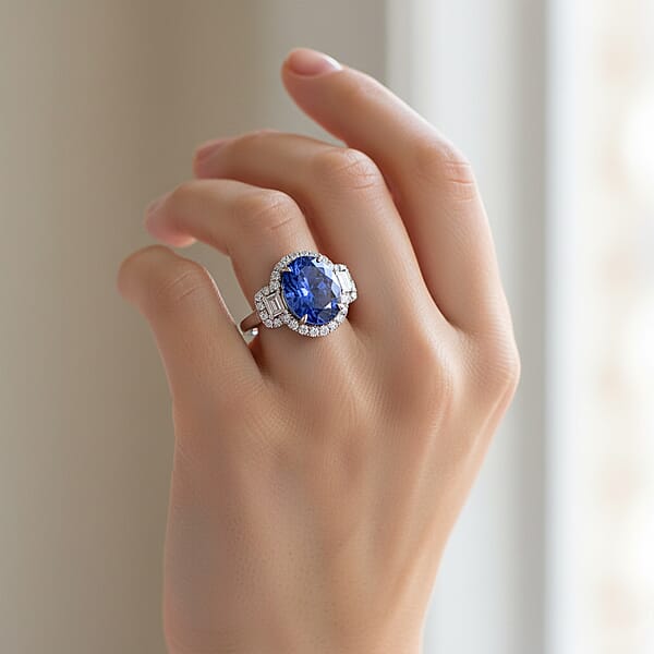 Shop Lc Modani AAA Tanzanite And VS2 Diamond 4.40 Ctw Ring In 14K White Gold