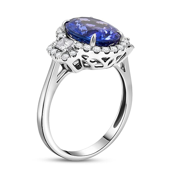Shop Lc Modani AAA Tanzanite And VS2 Diamond 4.40 Ctw Ring In 14K White Gold