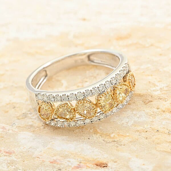 Shop Lc Modani Closeout Natural Yellow And White Diamond 1.00 Ctw Ring In 14K White & Yellow Gold