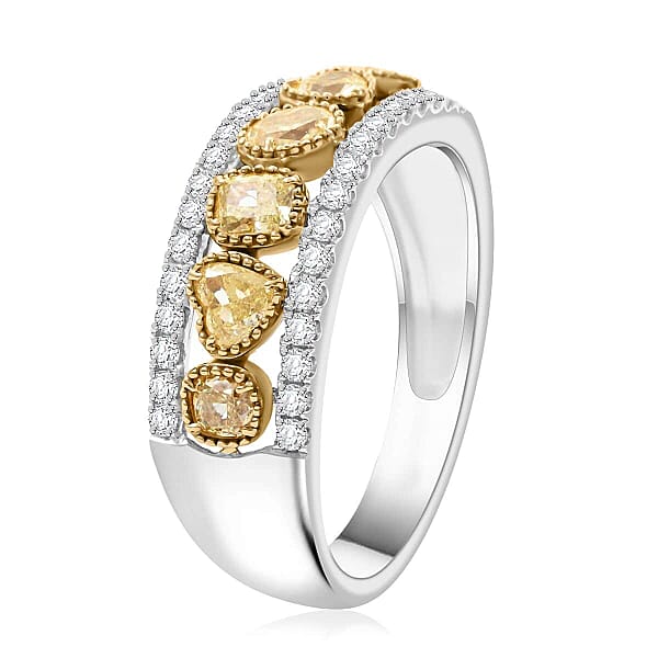 Shop Lc Modani Closeout Natural Yellow And White Diamond 1.00 Ctw Ring In 14K White & Yellow Gold