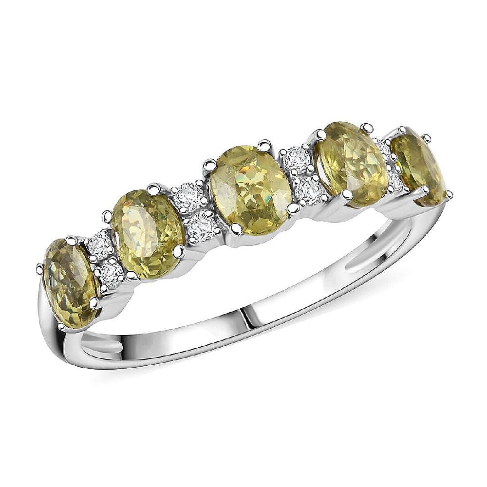 shop lc Modani Demantoid Garnet Diamond Ring in 950 Platinum 1.69 ctw