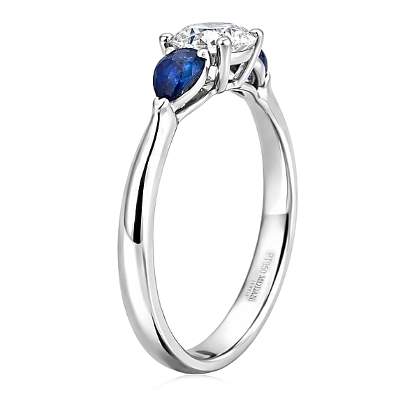 Shop Lc Modani Diamond And Blue Sapphire 1.03 Ctw Ring In 950 Platinum