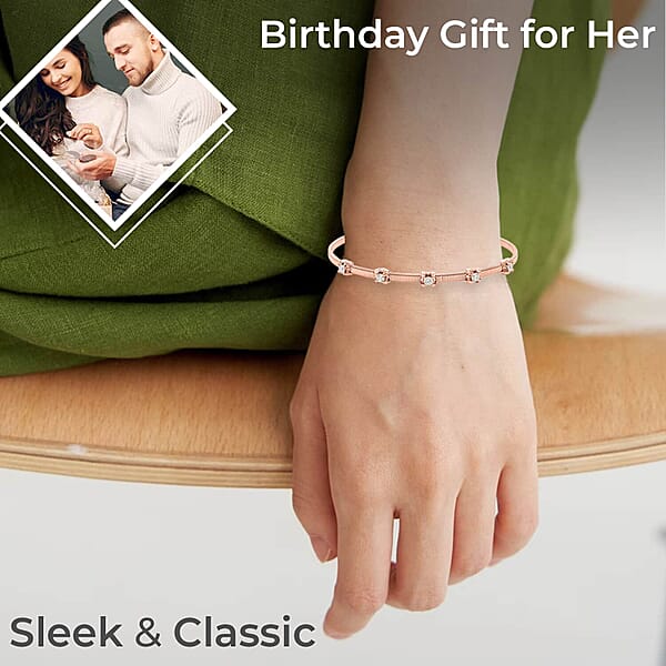 Shop Lc Modani Diamond Wristlet 14K Rose Gold Wristlet G VVS Diamonds 0.40 Ctw Wristlet Diamond Bangle Bracelet Gold Bangle Bracelet Diamond Gifts For Her (7.15 G) (6.25 In)