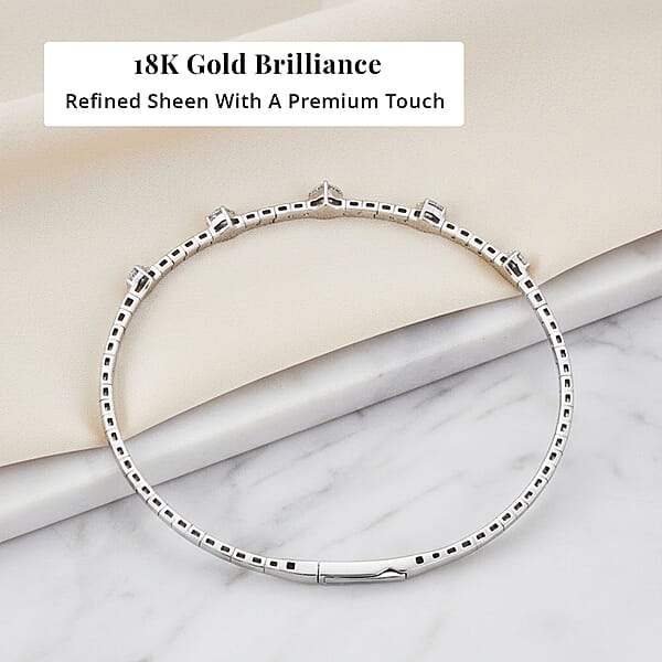 Shop Lc Modani E-F VS Diamond 1.00 Ctw 7 Inch Bangle Bracelet In 18K White Gold With Total Metal Weight (8.20 G) Including Titanium Spring Weight 0.60 G Diamond Jewelry Anniversary Gift For Her