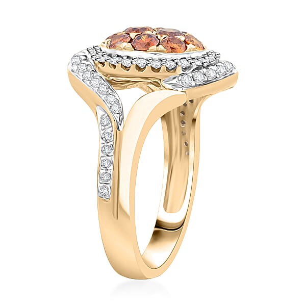 Shop Lc Modani Fire Orange Diamond Ring In 10K Yellow Gold 1.00 Ctw