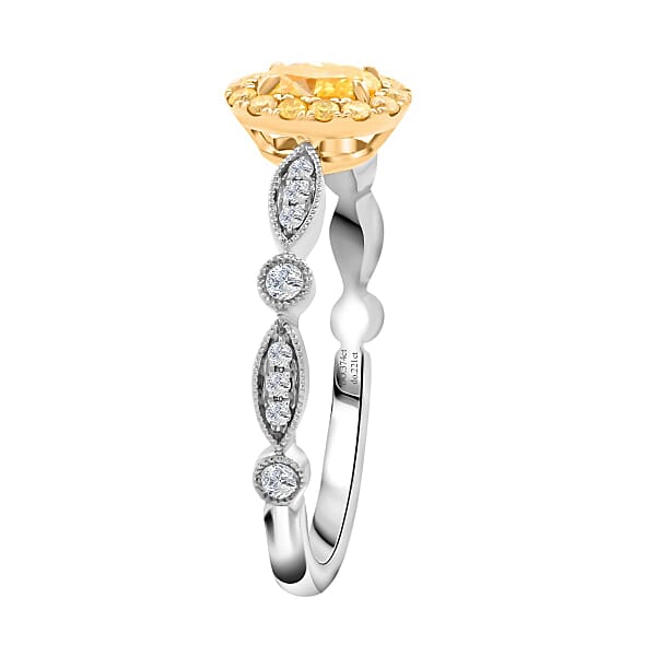 Shop Lc Modani Natural Yellow And White Diamond 0.50 Ctw Ring In 18K White And Yellow Gold