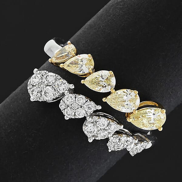 Shop Lc Modani Natural Yellow And White Diamond Ring In 950 Platinum And 14K Yellow Gold 1.08 Ctw