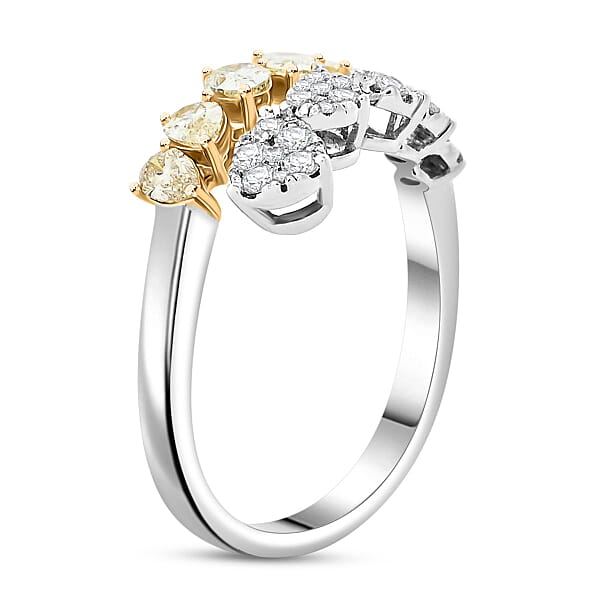 Shop Lc Modani Natural Yellow And White Diamond Ring In 950 Platinum And 14K Yellow Gold 1.08 Ctw