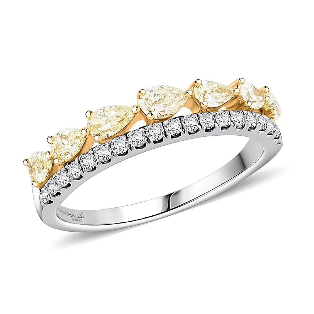 shop lc Modani Natural Yellow Diamond and White Diamond SI 0.86 ctw Ring in 950 Platinum and 14K Yellow Gold