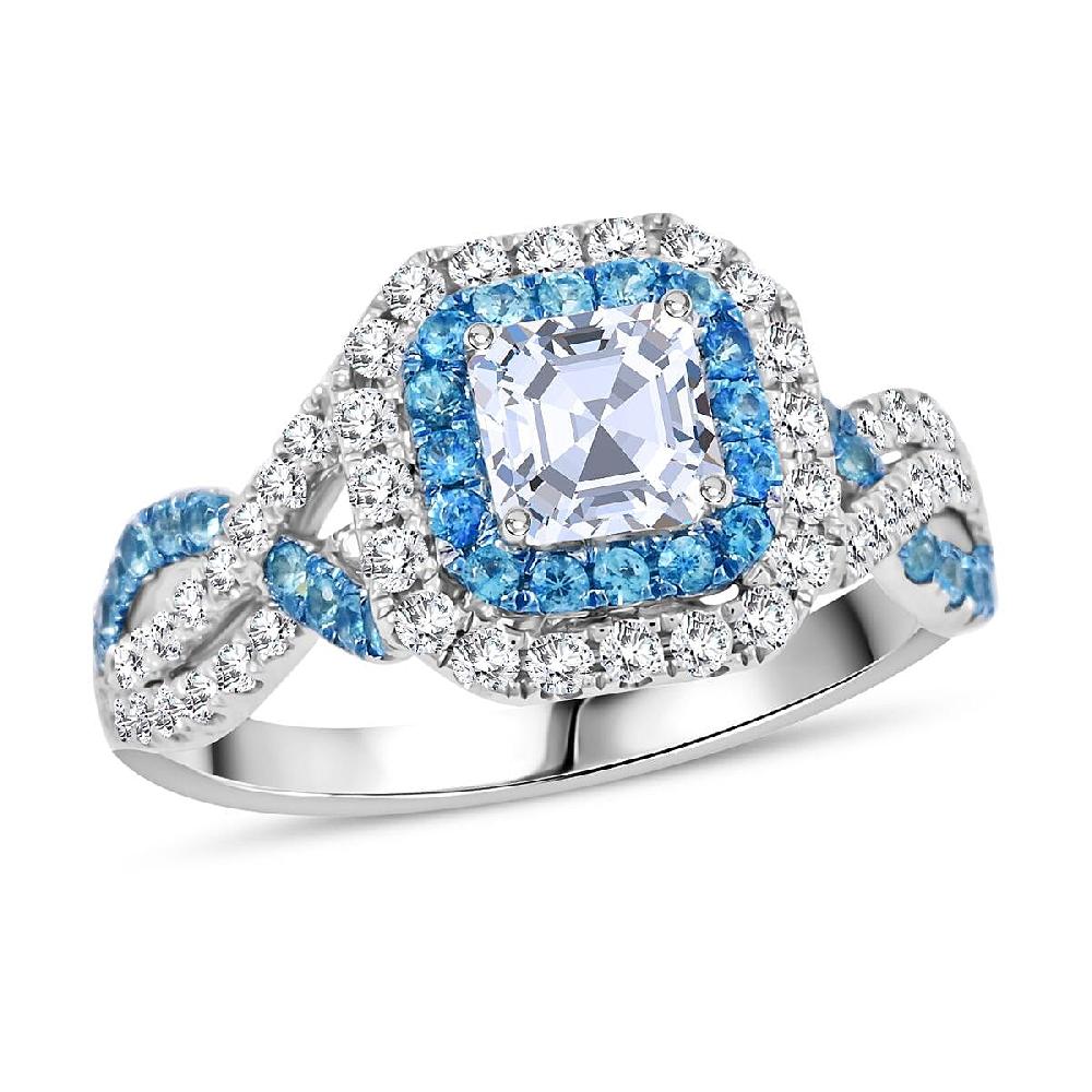 shop lc Modani White Diamond F VS and Paraiba Tourmaline 1.35 ctw Ring in 950 Platinum 5.40 Grams