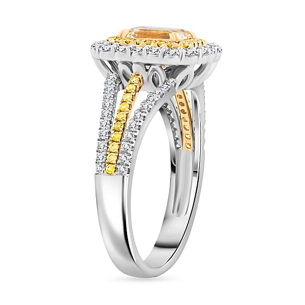 Shop Lc Modani Yellow And White Diamond 1.65 Ctw Ring In 950 Platinum And 14K Yellow Gold 6 Grams