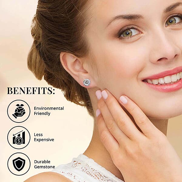 Shop Lc Moissanite 1.80 Ctw Earrings 10K Yellow Gold Earrings Stud Earrings Solitaire Studs Gold Studs 120 Facets Moissanite Earrings (Del. In 10-12 Days)