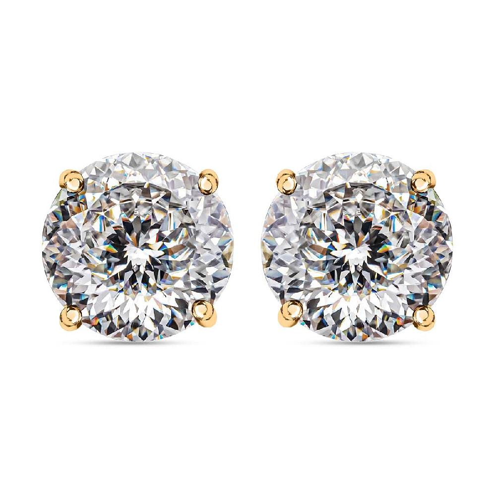 shop lc Moissanite 1.80 ctw Earrings 10K Yellow Gold Earrings Stud Earrings Solitaire Studs Gold Studs 120 Facets Moissanite Earrings (Del. in 10-12 Days)