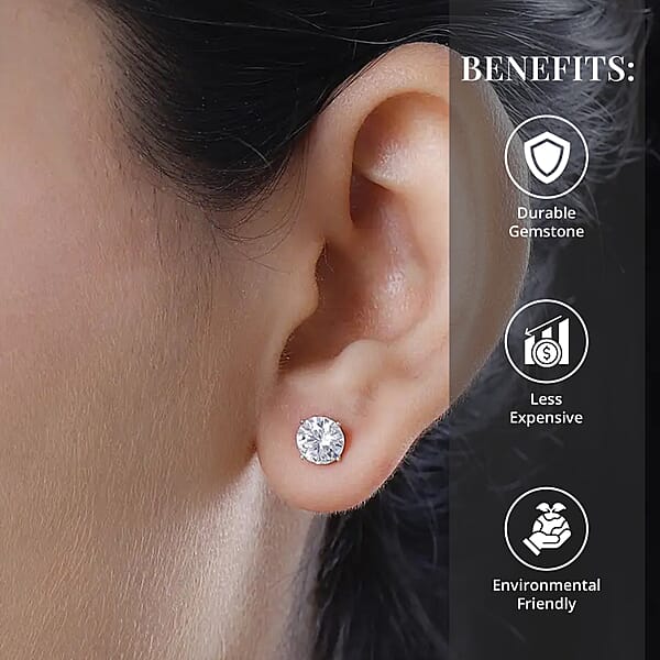 Shop Lc Moissanite 1.85 Ctw Stud Earrings In 14K Yellow Gold