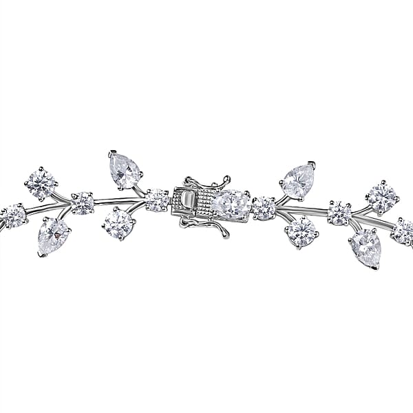 Shop Lc Moissanite 142.50 Ctw Necklace In Platinum Over Sterling Silver 18 Inches