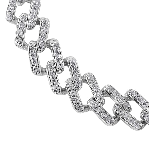 Shop Lc Moissanite 2.75 Ctw Curb Bracelet In Platinum Over Sterling Silver (7.25 In)